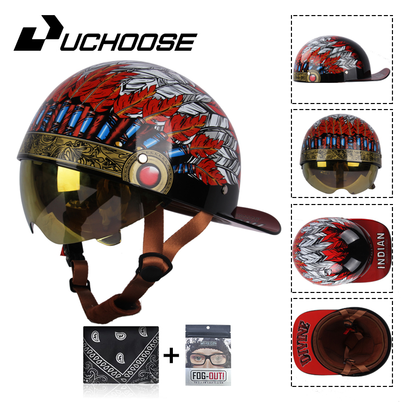 Vintage Open Face Retro Helmet - 2024 Volwassen Open Gezicht Zomer Retro
