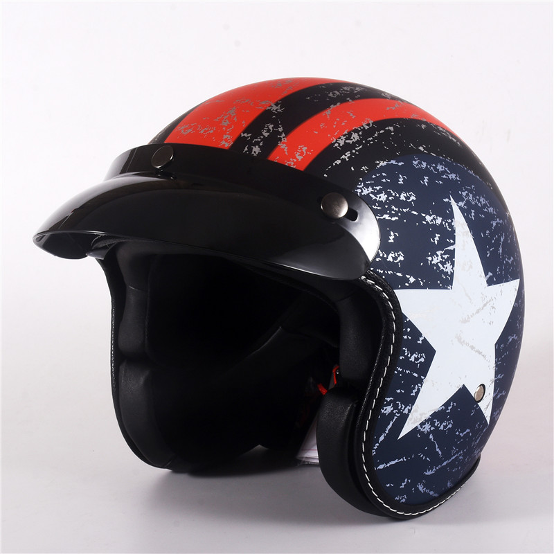 Vintage Open Face Retro Helmet - Half Gezicht Vintage Motorhelm Retro Duitse