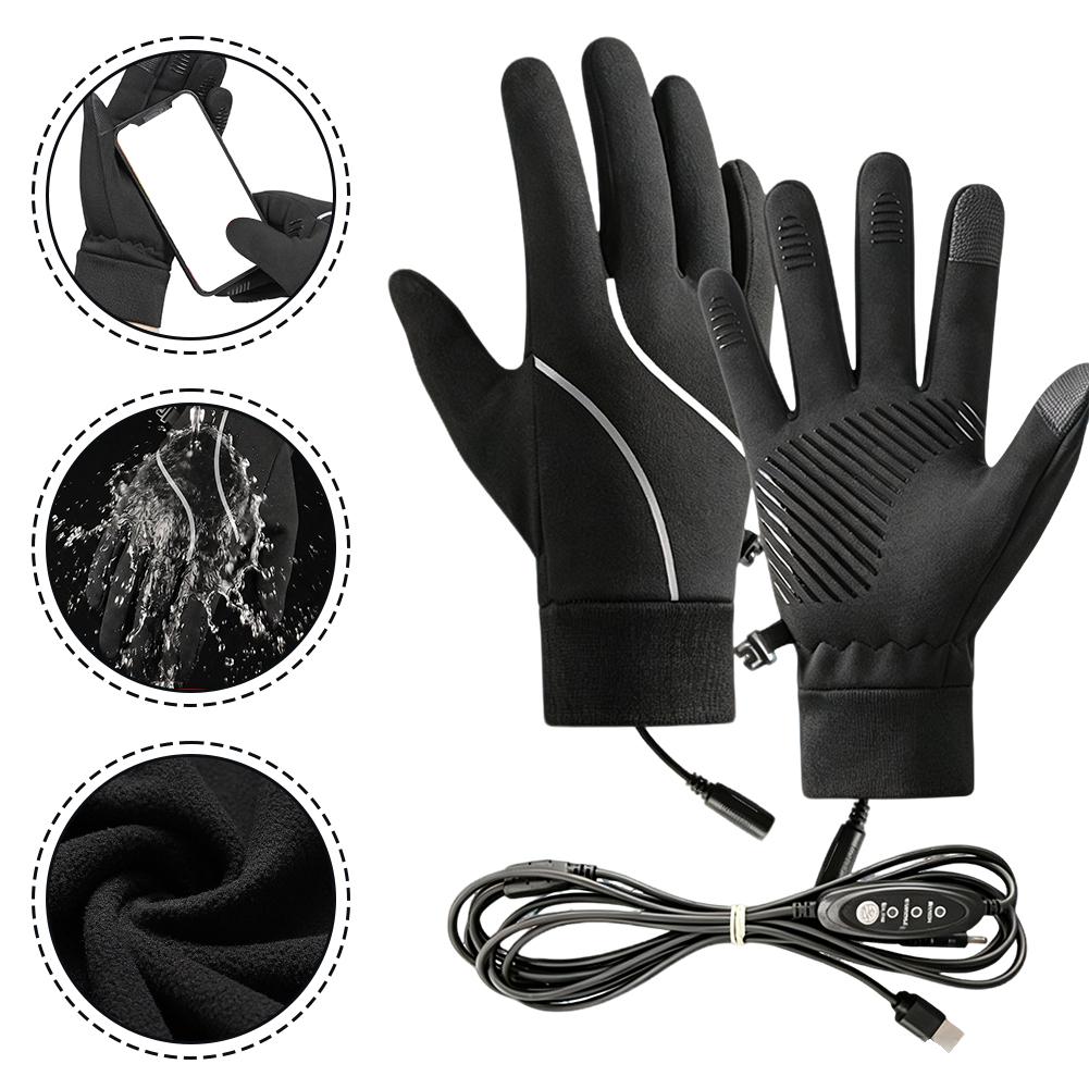 Riding Gear - Oplaadbare, verwarmde handschoenen, winterfleece, warm, touchscreen-compatibel,