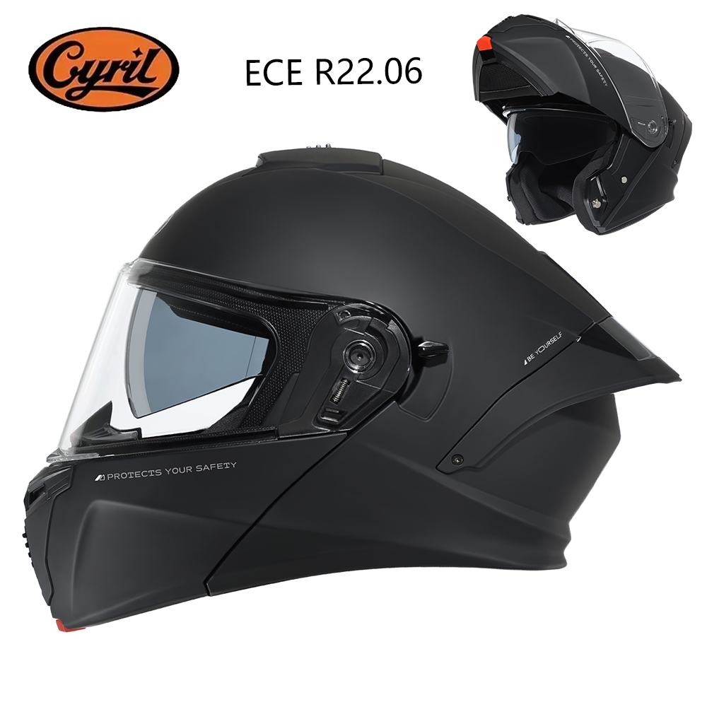 Modular Flip Up Motorcycle Helmet Dot Approved - CYRIL Modulaire Helm Motorfiets Goedgekeurd ECE