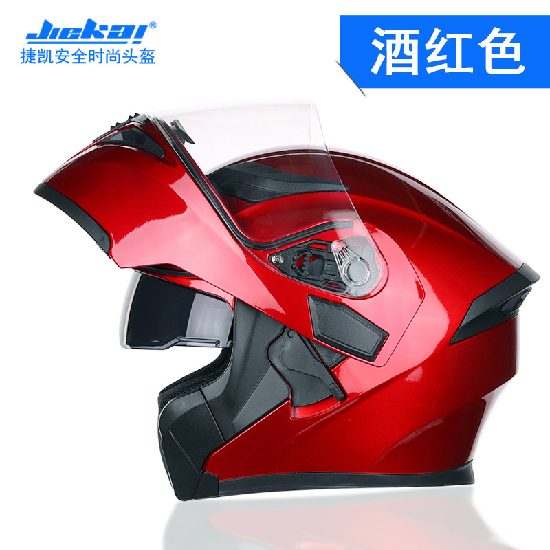 Full Face Motorcycle Helmet With Bluetooth - NIEUW Bluetooth-helm Opklapbaar vizier Dubbele lens