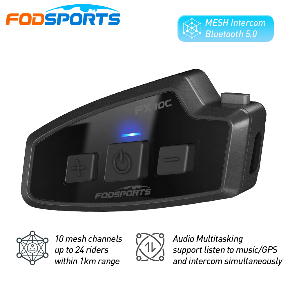 Full Face Motorcycle Helmet With Bluetooth - Fodsports FX 10C Motorfiets Mesh Intercom