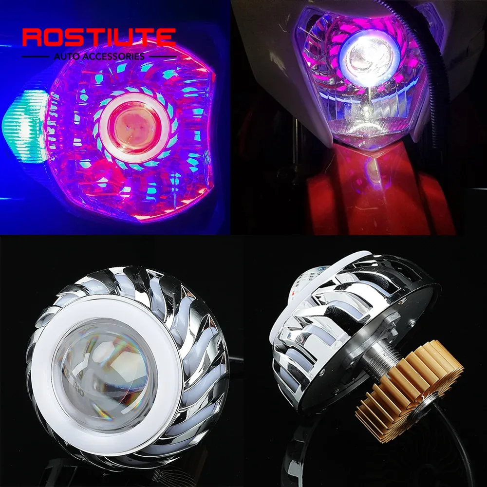 Hoge/dimlicht dubbele Angel Ey - Universal Motorcycle Led Headlight Projector recensie en prijs