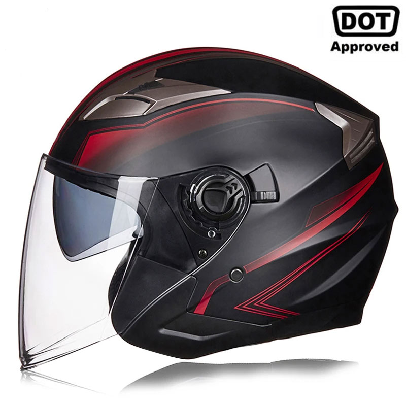 Dubbele Lens Retro Open Gezich - Vintage Open Face Retro Helmet recensie en prijs