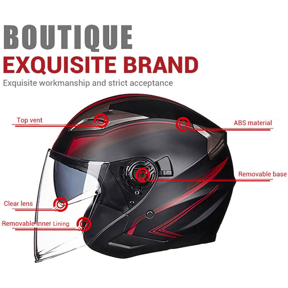 Dubbele Lens Retro Open Gezich - Vintage Open Face Retro Helmet recensie en prijs