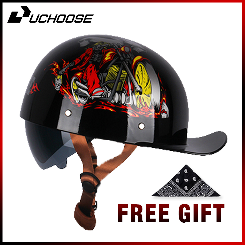 Uchose Zomer Motorfiets Casque - Vintage Open Face Retro Helmet recensie en prijs