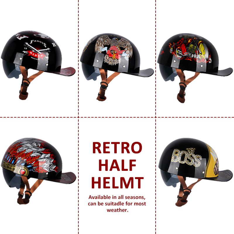 Uchose Zomer Motorfiets Casque - Vintage Open Face Retro Helmet recensie en prijs