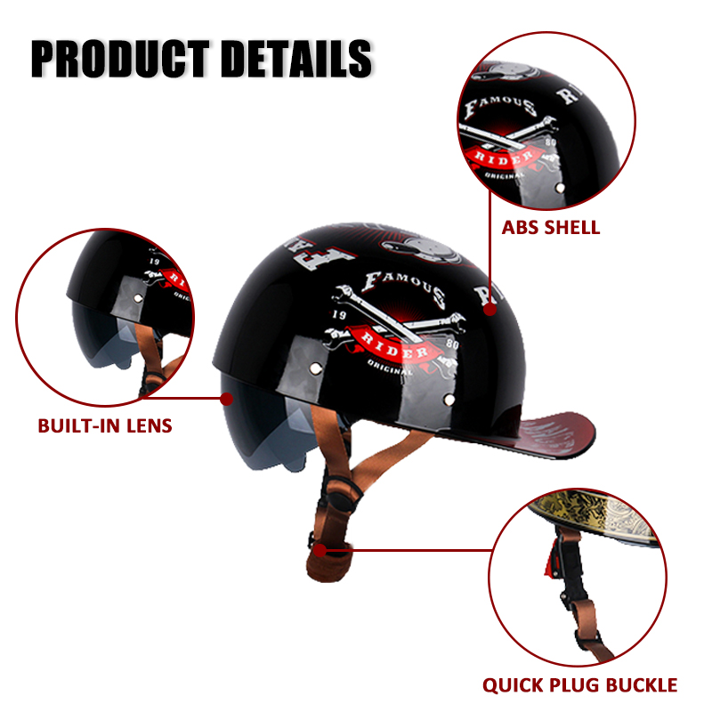 Uchose Zomer Motorfiets Casque - Vintage Open Face Retro Helmet recensie en prijs