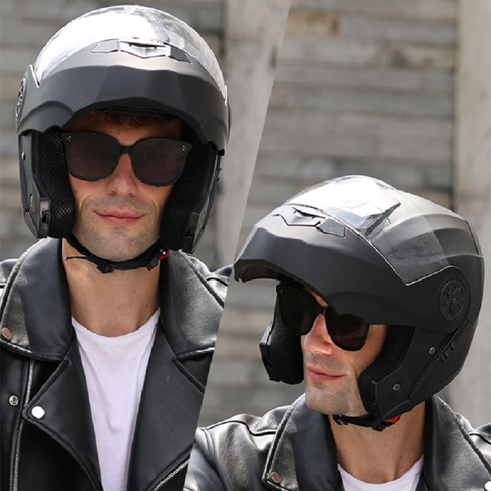 Dubbele vizieren Bluetooth-hel - Full Face Motorcycle Helmet With Bluetooth recensie en prijs