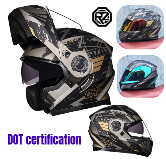 Orz Volledige Gezicht Dual Viz - Modular Flip Up Motorcycle Helmet Dot Approved recensie en prijs