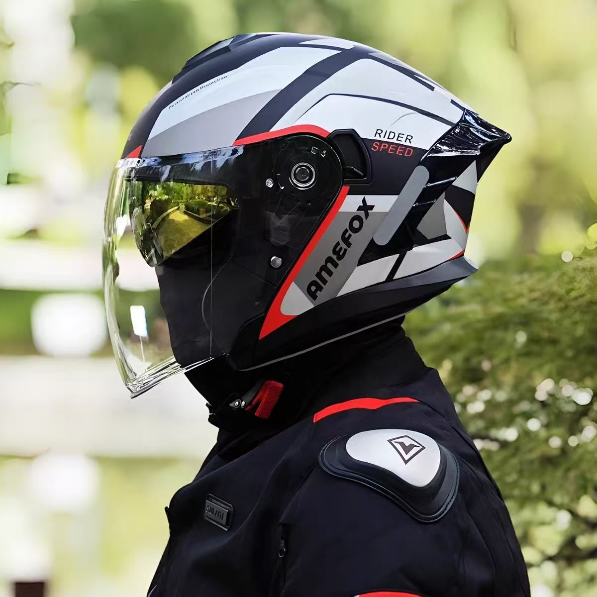 Dubbele vizier open face helm  - Motorcycle Helmet Inner Sun Visor Lens recensie en prijs